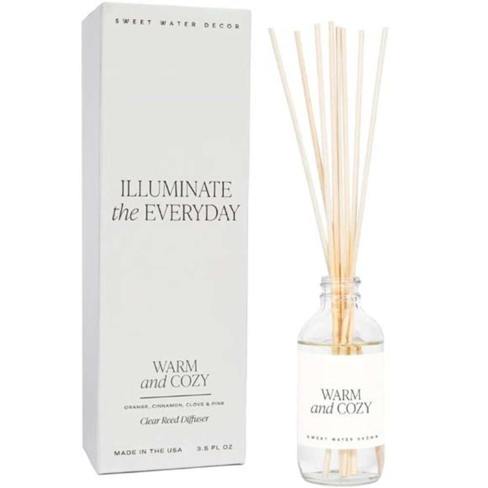 Sweet Water Decor Warm and Cozy Reed Diffuser Set - Orange, Cinnamon, Clove
